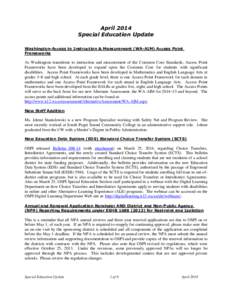 April 2014 Special Education Update