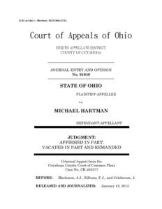 [Cite as State v. Hartman, 2012-Ohio[removed]Court of Appeals of Ohio EIGHTH APPELLATE DISTRICT COUNTY OF CUYAHOGA