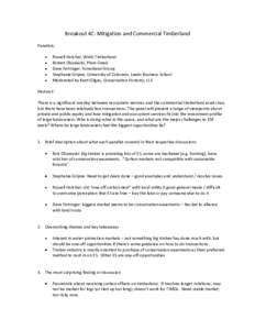 Climate change policy / Environmental economics / Biology / Knowledge / Carbon offset / Conservation easement / Emissions trading / Easement / Ecosystem services / Environment / Real property law / Carbon finance