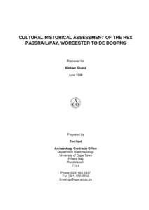 Cape Colony / Cape Government Railways / Hex River Tunnels / Narrow gauge railway / Hex River Mountains / Touws River / Western Cape / Cape Town / Natal Railway Company / Rail transport / Land transport / Geography of South Africa