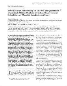 LIPP ET AL.: JOURNAL OF AOAC INTERNATIONAL VOL. 83, NO. 4, [removed]FOOD BIOLOGICAL CONTAMINANTS