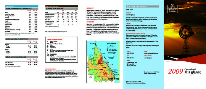 economy  environment CONSUMER PRICE INDEX, BRISBANE(a)