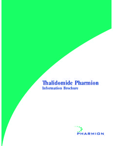 Thalidomide Pharmion Information Brochure Thalidomide Pharmion Information Brochure