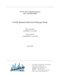 UCLA SCC Technical Report SCC-TRCVCB Antimicrobial Lock Therapy Study  Mine C