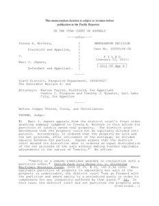 Partition / Concurrent estate / Deed / Real property / Title / Utah Court of Appeals / Appeal / Law / Property law / William A. Thorne /  Jr.