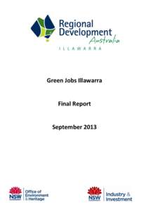 Green Jobs Illawarra  Final Report September 2013