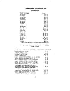 PLANE POWER ALTERNATORS AND REGULATORS PART NUMBER  PRIGE