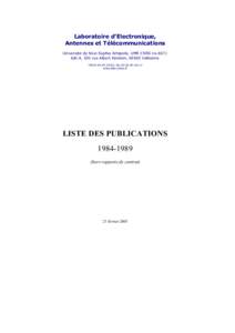 Laboratoire d’Electronique, Antennes et Télécommunications Université de Nice-Sophia Antipolis, UMR CNRS no.6071 bât.4, 250 rue Albert Einstein, 06560 Valbonne Tél, faxwww.elec.unice