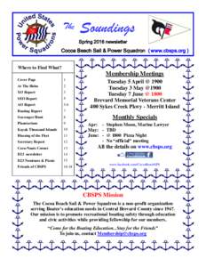 The  Soundings Spring 2016 newsletter  Cocoa Beach Sail & Power Squadron ( www.cbsps.org )