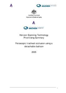 HORIZON SCANNING TECHNOLOGY PRIORITISING SUMMARY