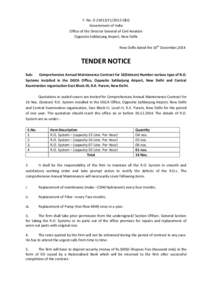 F. No. D[removed]C&G Government of India Office of the Director General of Civil Aviation Opposite Safdarjung Airport, New Delhi New Delhi dated the 10th December,2014