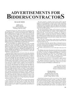 ADVERTISEMENTS FOR  BIDDERS/CONTRACTORS SEALED BIDS REPLACE AIR HANDLER