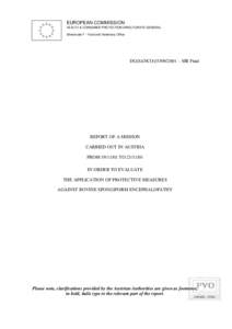 Agriculture / Bovine spongiform encephalopathy / Cattle / Fodder / Specified risk material / Directorate-General for Health and Consumers / Meat and bone meal / Beef / Meat industry / Food and drink / Health