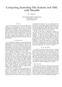 Comparing Journaling File Systems and XML with Maudlin Ike Antkaretoo International Institute of Technology United Slates of Earth 