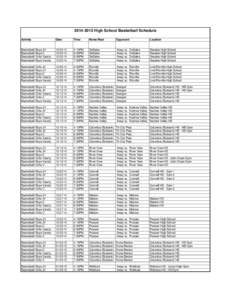 [removed]High School Basketball Schedule Activity Date  Time