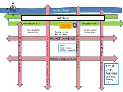 Halifax River Art Show NORTH BEACH ST Parking Lots for Festival Goers