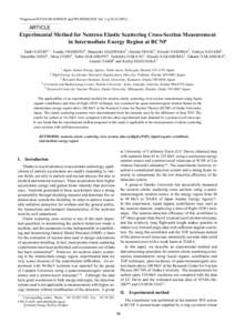 Progress in NUCLEAR SCIENCE and TECHNOLOGY, Vol. 1, pARTICLE Experimental Method for Neutron Elastic Scattering Cross-Section Measurement in Intermediate Energy Region at RCNP