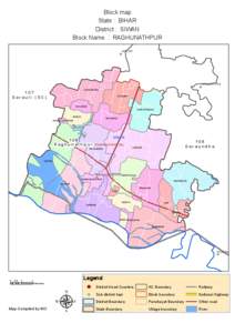 Block map State : BIHAR District : SIWAN Block Name : RAGHUNATHPUR ! .