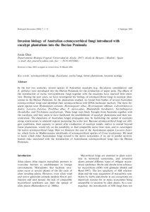 Invasion biology of Australian ectomycorrhizal fungi introduced with eucalypt plantations into the Iberian Peninsula