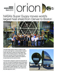 Orion Heat Sheild move to Buckley AFB 03_25_13