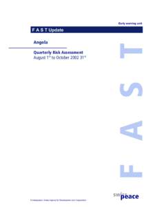 Early warning unit  Angola Quarterly Risk Assessment  August 1st to October 2002 31st