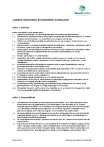 ALGEMENE VOORWAARDEN REINIGINGSDIENST WAARDLANDEN  Artikel 1. Definities In deze voorwaarden wordt verstaan onder: 1.1. Algemene voorwaarden: de onderhavige algemene voorwaarden van opdrachtnemer; 1.2. Overeenkomst: afsp