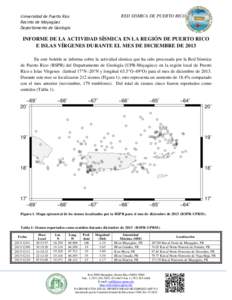 RED SISMICA DE PUERTO RICO  Universidad de Puerto Rico Recinto de Mayagüez Departamento de Geología