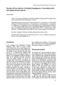 © Norwegian Journal of Entomology. 14 December[removed]Review of East African Cochylini (Lepidoptera, Tortricidae) with