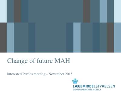 Change of future MAH Interested Parties meeting - November 2015 Problem statement •