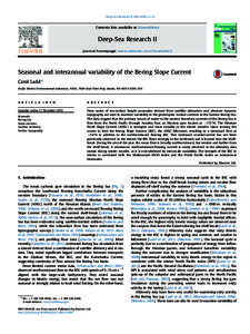 Deep-Sea Research II–13  Contents lists available at ScienceDirect Deep-Sea Research II journal homepage: www.elsevier.com/locate/dsr2