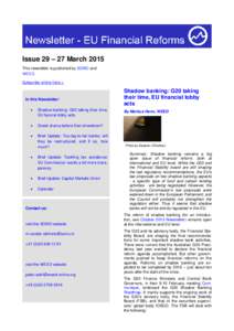 Issue 29 – 27 March 2015 This newsletter is published by SOMO and WEED. Subscribe online here >  In this Newsletter: