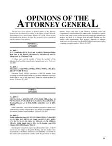 OPINIONS OF THE ATTORNEY GENERAL The full text of an informal or formal opinion of the Attorney General may be obtained by writing to the Office of Legal Records, Department of Law, State Capitol, Albany, NY[removed]Pleas