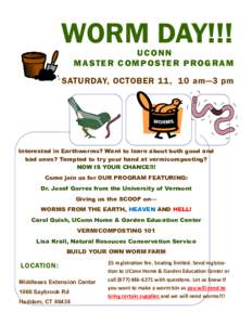 Environment / Association of Public and Land-Grant Universities / Coalition of Urban and Metropolitan Universities / Mansfield /  Connecticut / New England Association of Schools and Colleges / University of Connecticut / Vermicompost / Compost / Computer worm / Organic gardening / Agriculture / Sustainability