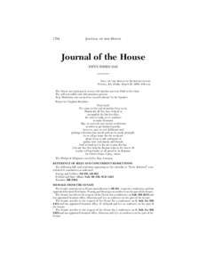 1794  JOURNAL OF THE HOUSE Journal of the House FIFTY-THIRD DAY