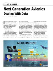PILOT’S GUIDE  Next Generation Avionics Dealing With Data B Y