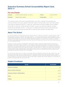 Executive Summary School Accountability Report Card, 2010–11 For one.Charter Address:  PO Box[removed], Stockton, CA, 95213