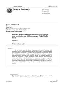 Crime / Human sexuality / Crimes against humanity / Sex industry / Ethics / Special Rapporteur on the sale of children /  child prostitution and child pornography / Prostitution of children / Trafficking of children / Commercial sexual exploitation of children / Human trafficking / Child sexual abuse / Child labour