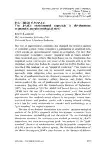 Scientific method / Abhijit Banerjee / Experimental economics / Randomized experiment / Esther Duflo / Abdul Latif Jameel Poverty Action Lab / Experiment / Validity / Economics / Design of experiments / Statistics / Science