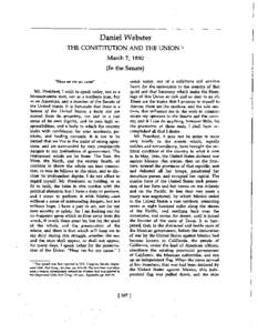 Daniel Webster THE CONSTITUTION AND THE UNION 1  March 7, 1850