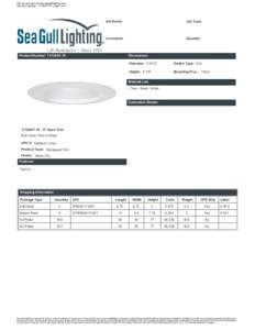 Vist our web site at www.seagulllighting.com Sea Gull Lighting - 11120AT-15 - page 1 of 1 Job Name:  Job Type: