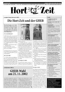 NOVEMBERAUSGABE 1 DES SCHULJAHRESDIE ZEITUNG FÜR HORTKINDER, -ELTERN UND -ERZIEHERiNNEN VOM GEMEINSAMEN HORT ELTERN BEIRAT (GHEB) DER L ANDESHAUPTSTADT MÜNCHEN