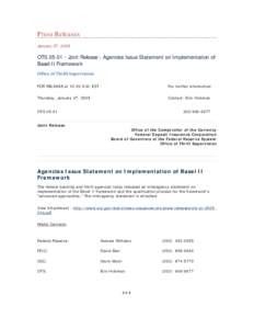 Savings and loan association / Office of the Comptroller of the Currency / OTS / Apache Thrift / Computing / Financial regulation / Financial services / Federal savings bank / Financial institutions / Basel II / Office of Thrift Supervision