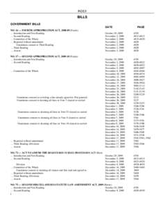 INDEX  BILLS GOVERNMENT BILLS DATE NO. 16 — FOURTH APPROPRIATION ACT, [removed]Fentie)