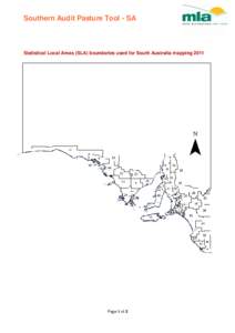 Southern Audit Pasture Tool - SA  Statistical Local Areas (SLA) boundaries used for South Australia mapping 2011 Page 1 of 2