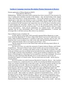 Southern Campaign American Revolution Pension Statements & Rosters Pension application of Wilson Henderson R4878 fn21SC Transcribed by Will Graves[removed]Methodology: Spelling, punctuation and/or grammar have been corre