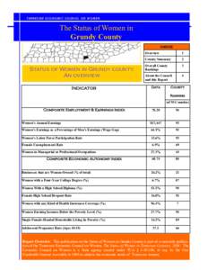 T E NNES SE E E CO N OMI C C OU NCIL O N W OM E N  The Status of Women in Grundy County INSIDE