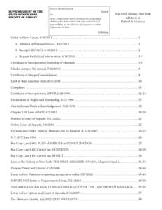 SUPREME COURT OF THE STATE OF NEW YORK COUNTY OF ALBANY TOWN OF MONTAUK VS.