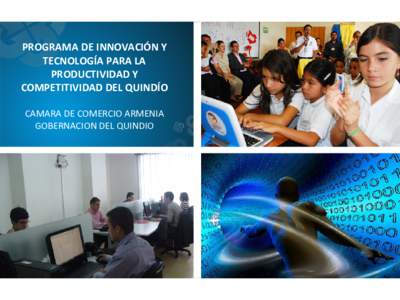 PROGRAMA DE INNOVACIÓN Y TECNOLOGÍA PARA LA PRODUCTIVIDAD Y COMPETITIVIDAD DEL QUINDÍO CAMARA DE COMERCIO ARMENIA GOBERNACION DEL QUINDIO