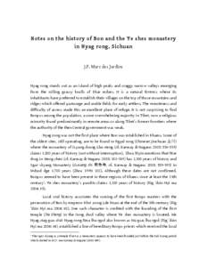 Microsoft Word - 3 Notes on the history of Bon and the Ye shes monastery in Nyag rong (des Jardins).docx