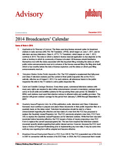 Broadcast engineering / Television technology / Law / Public file / Low-power broadcasting / Federal Communications Commission / Broadcast relay station / Class A television service / City of license / Broadcast law / Broadcasting / Electronic engineering